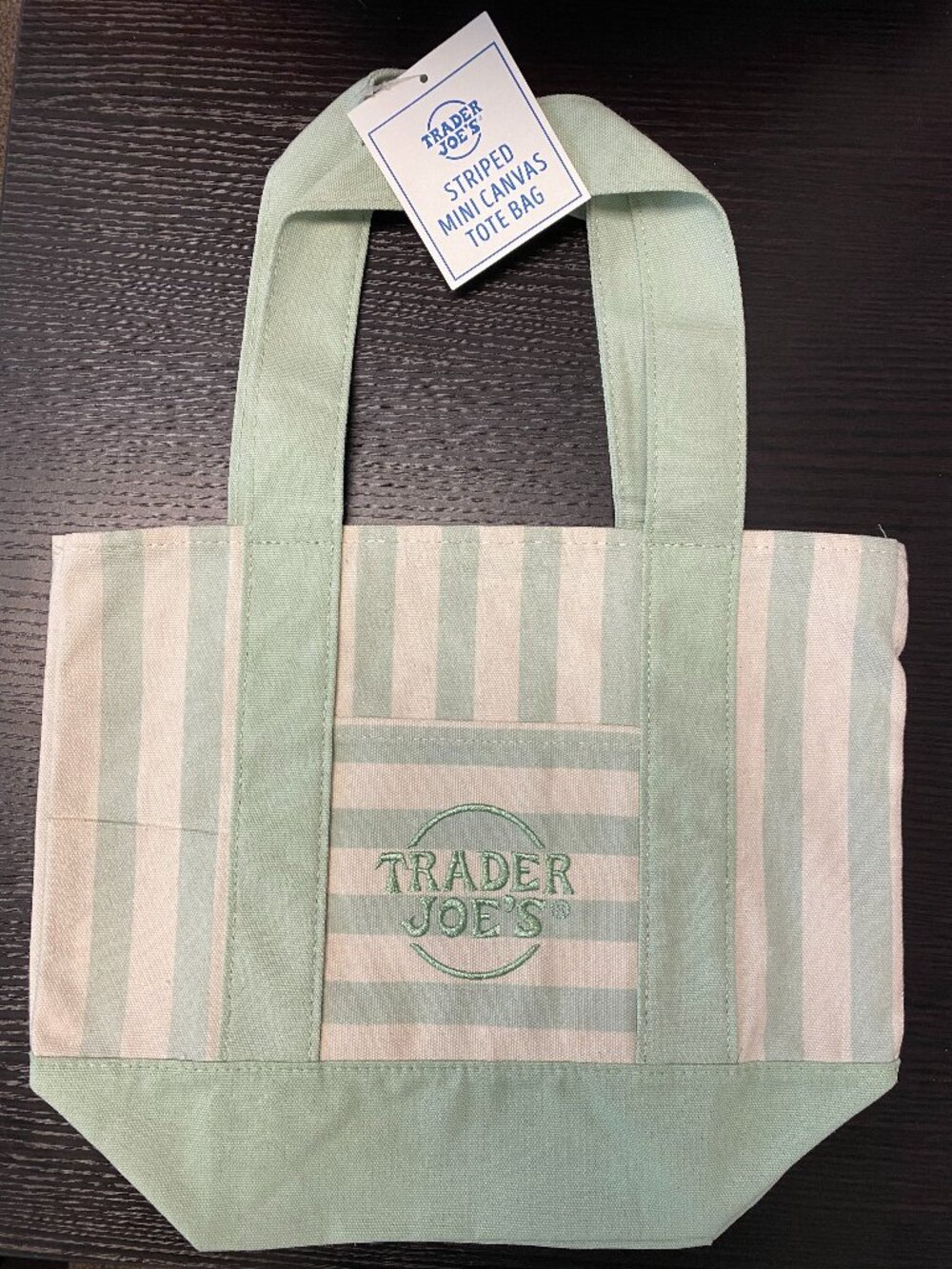 Trader Joes mini stripped tote
